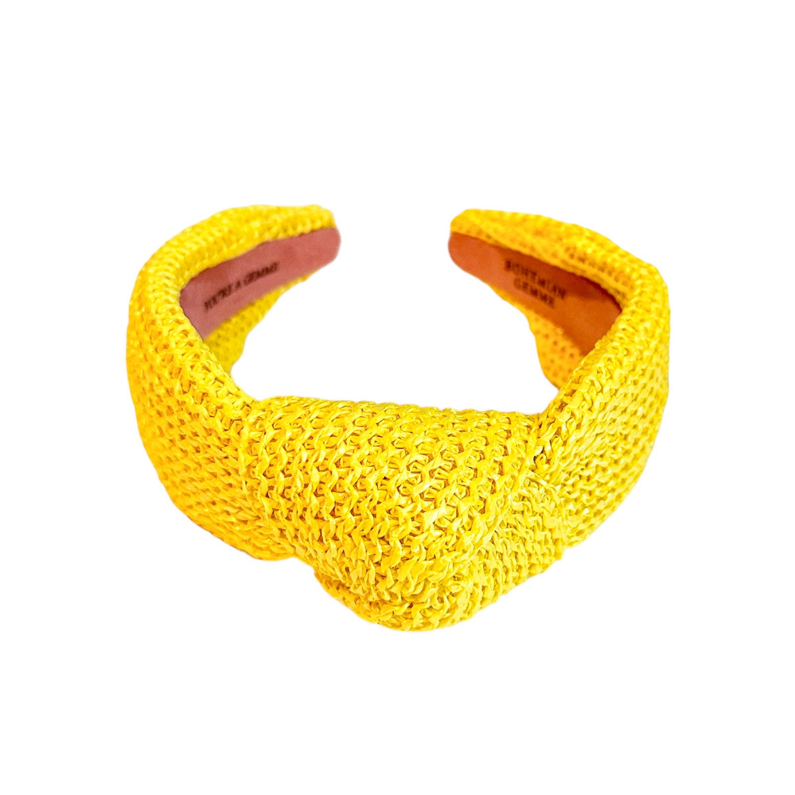 Bright Yellow Raffia Knotted Headband