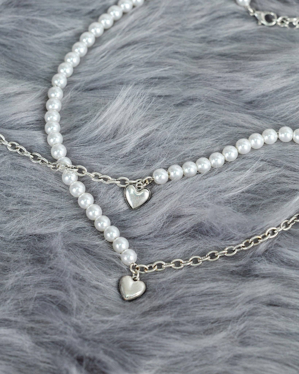 Vintage Mini Heart with Pearl Metalic Bracelet