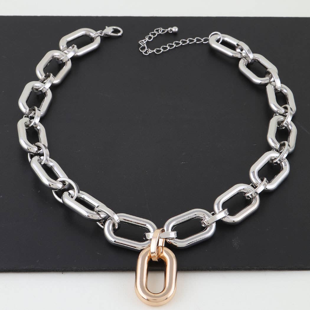 Two Toned Link Chain Necklace