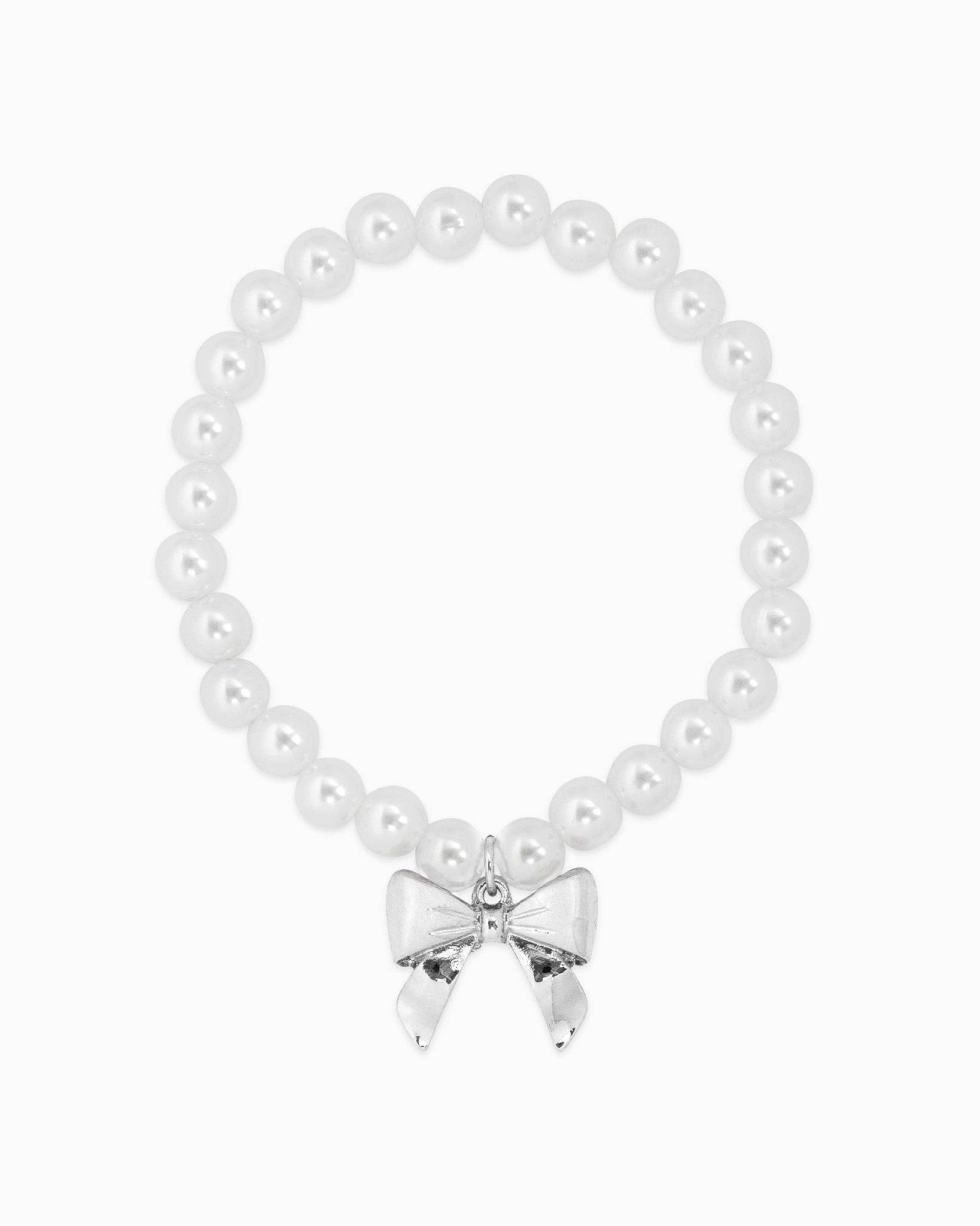 Bow Pendant Pearl Bracelet