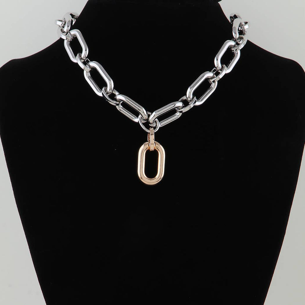 Two Toned Link Chain Necklace