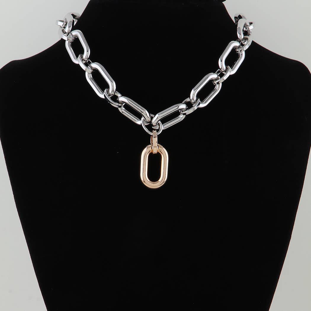 Two Toned Link Chain Necklace