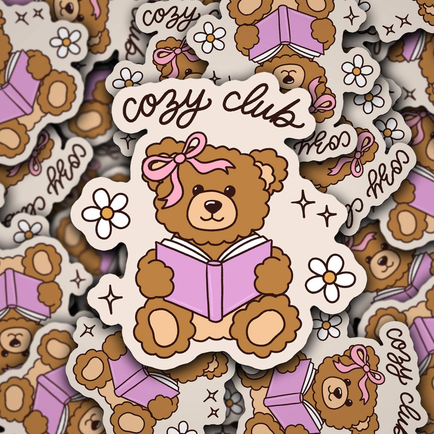 Vinyl Decal Cozy Club Bear