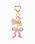 Sweet Bow with Beaded Heart Bag Charm