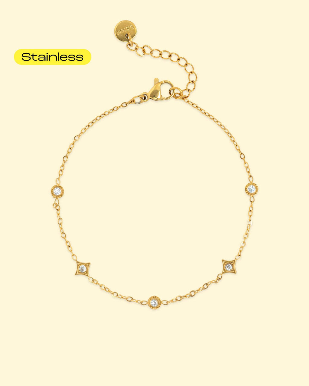 Stainless Mini Sparkle Station Bracelet