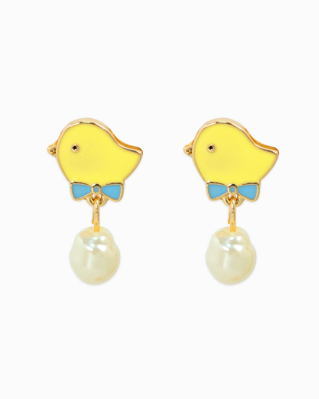 Easter Chick Pearl Drop Earrings