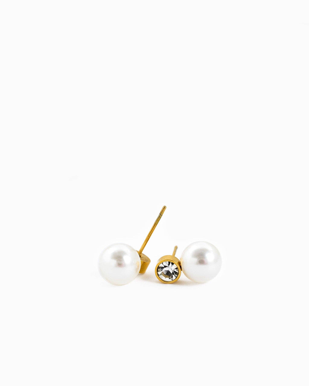 Stainless Stone Pearl Earrings