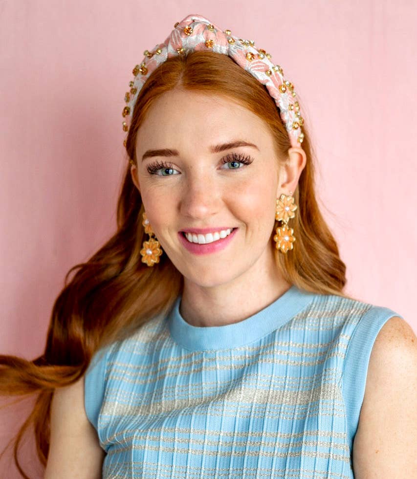 Spring Sage Double Daisy Dangle Earrings