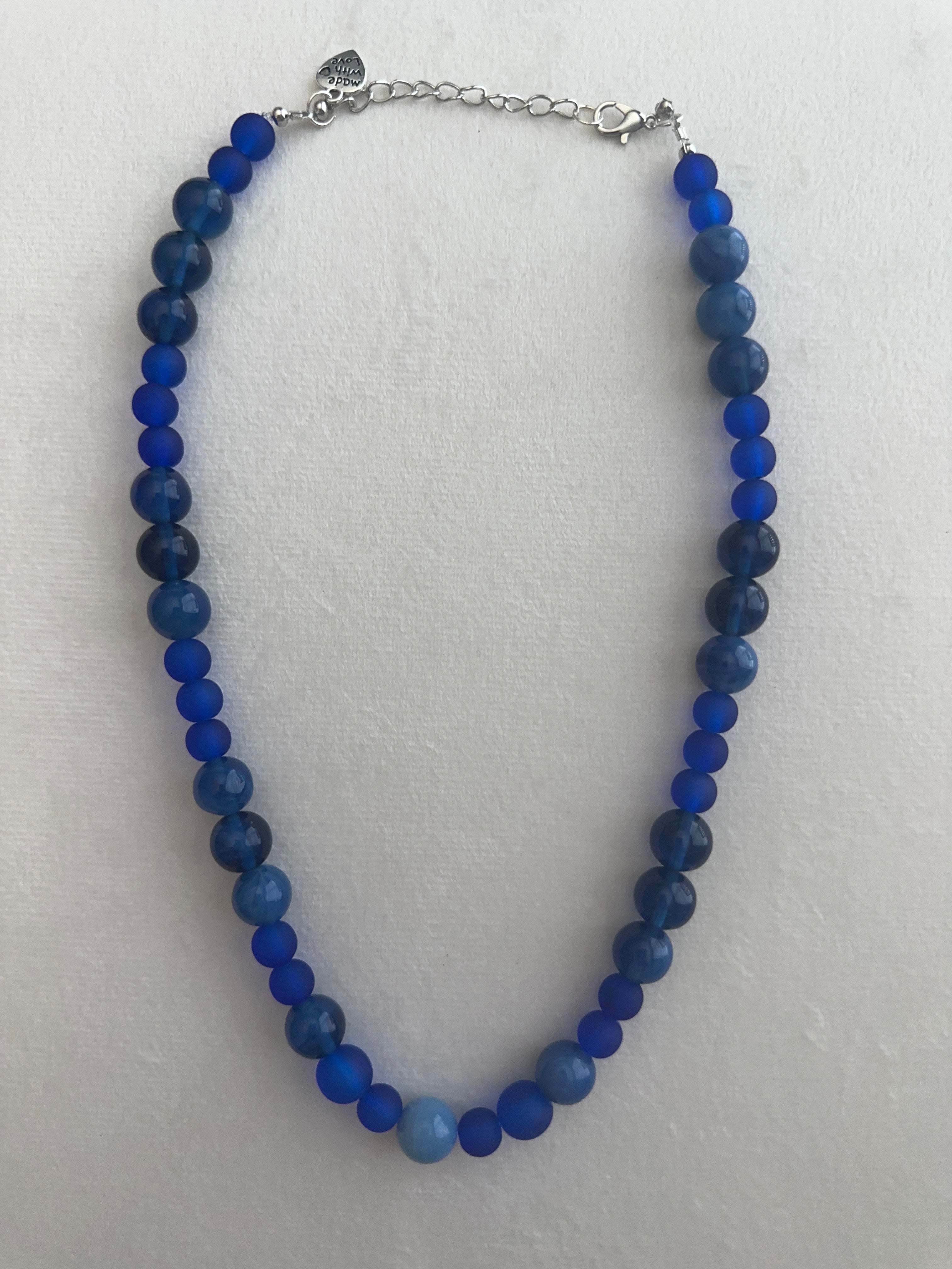 Ocean Blue Beaded Necklace