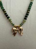 Sage Bow Charm Necklace