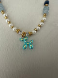 Blue Balloon Pup Necklace