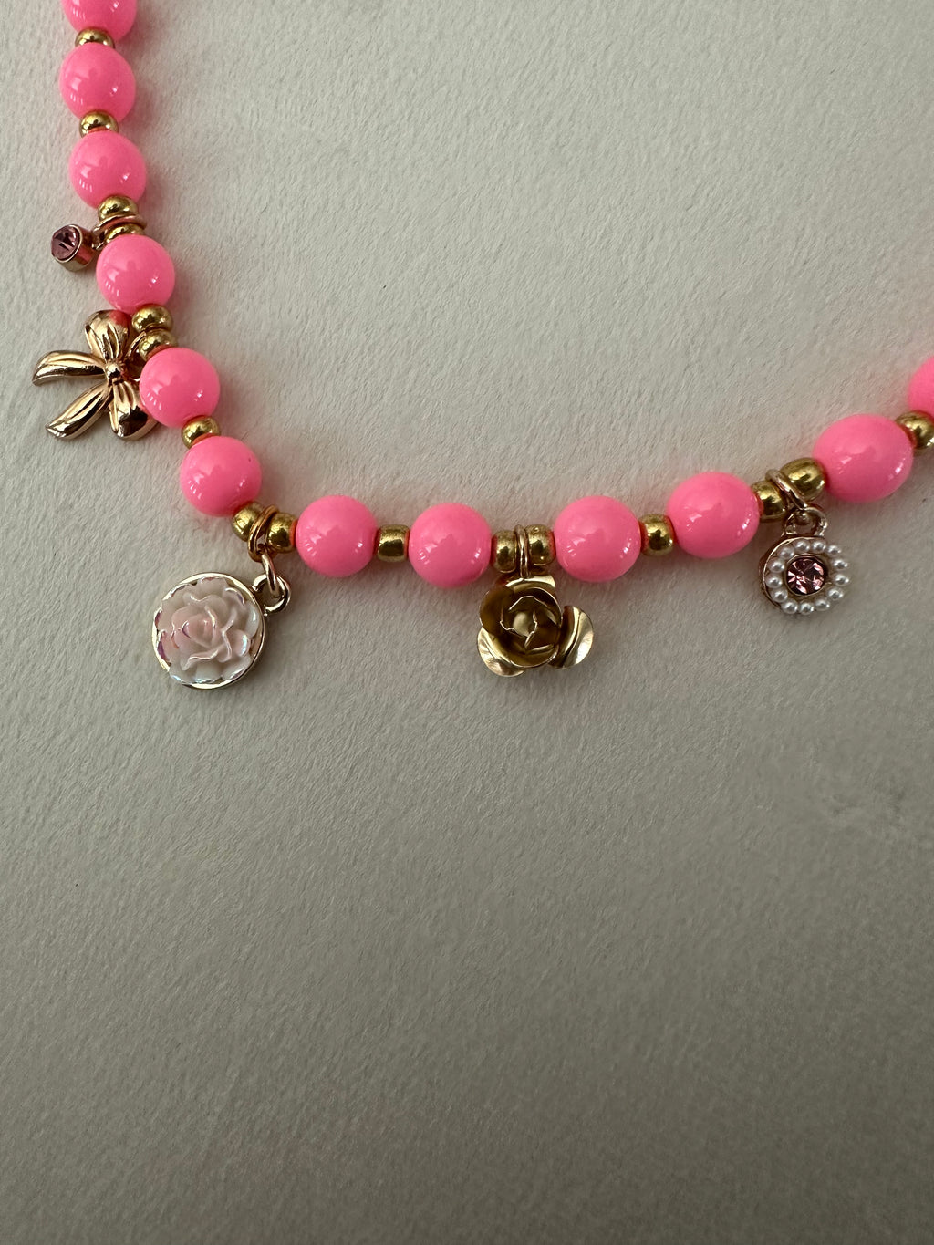 Pink Garden Charm Necklace
