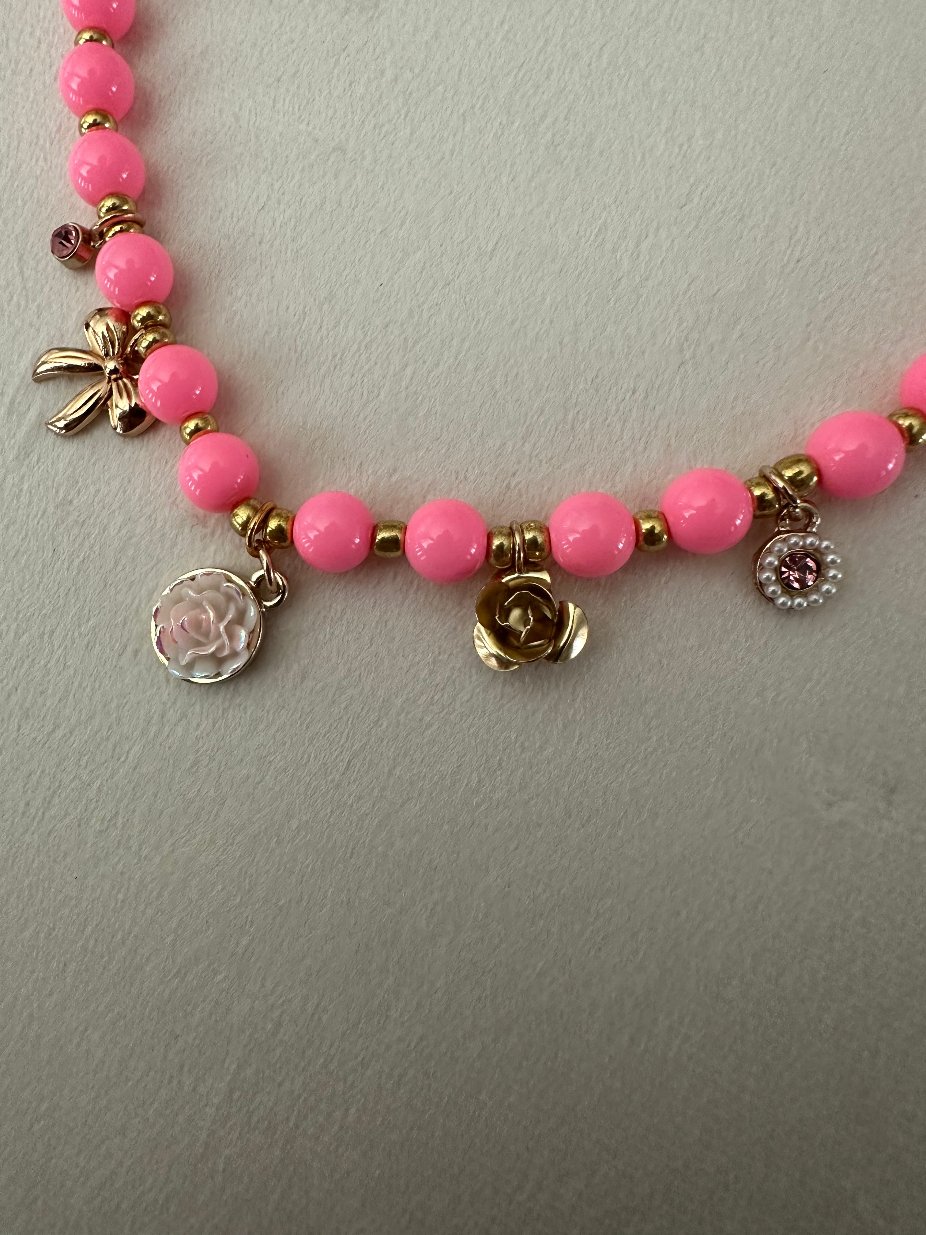 Pink Garden Charm Necklace