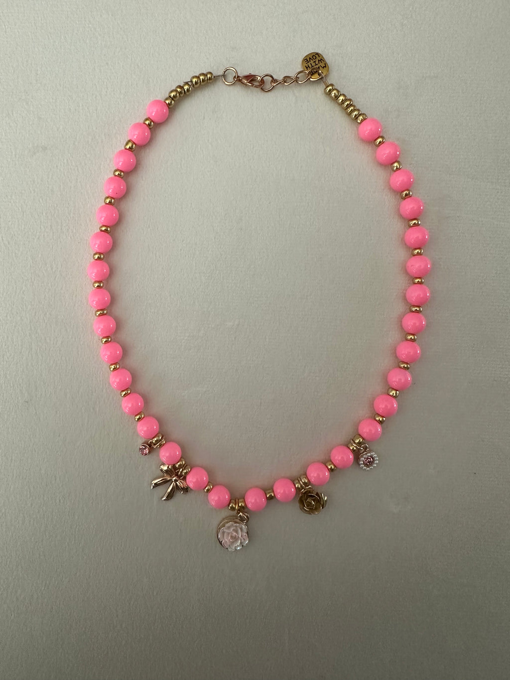 Pink Garden Charm Necklace