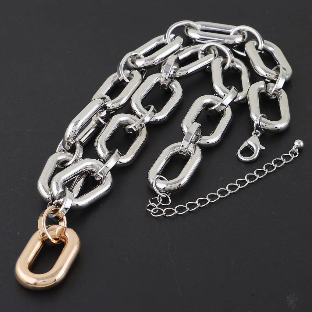 Two Toned Link Chain Necklace