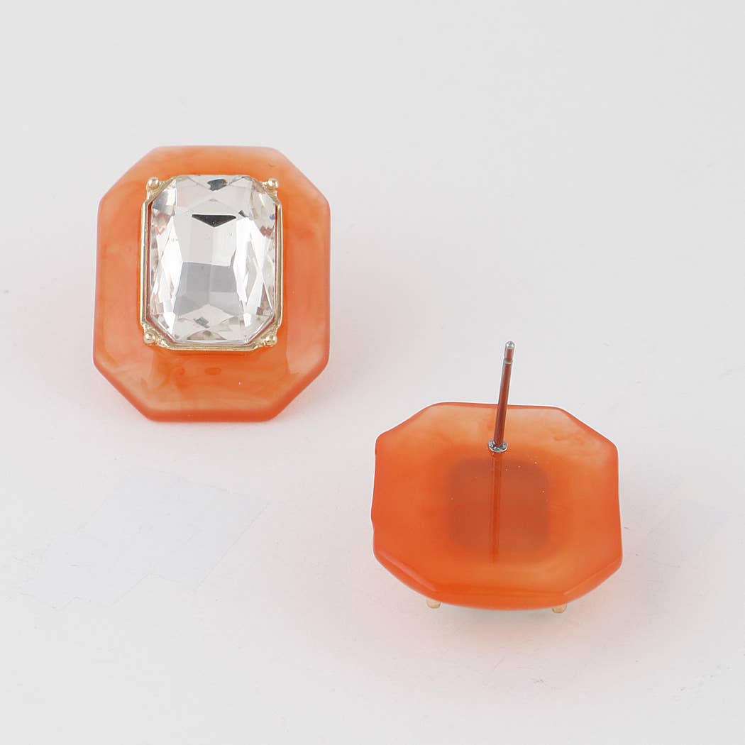 Marble Crystal Stud Earrings