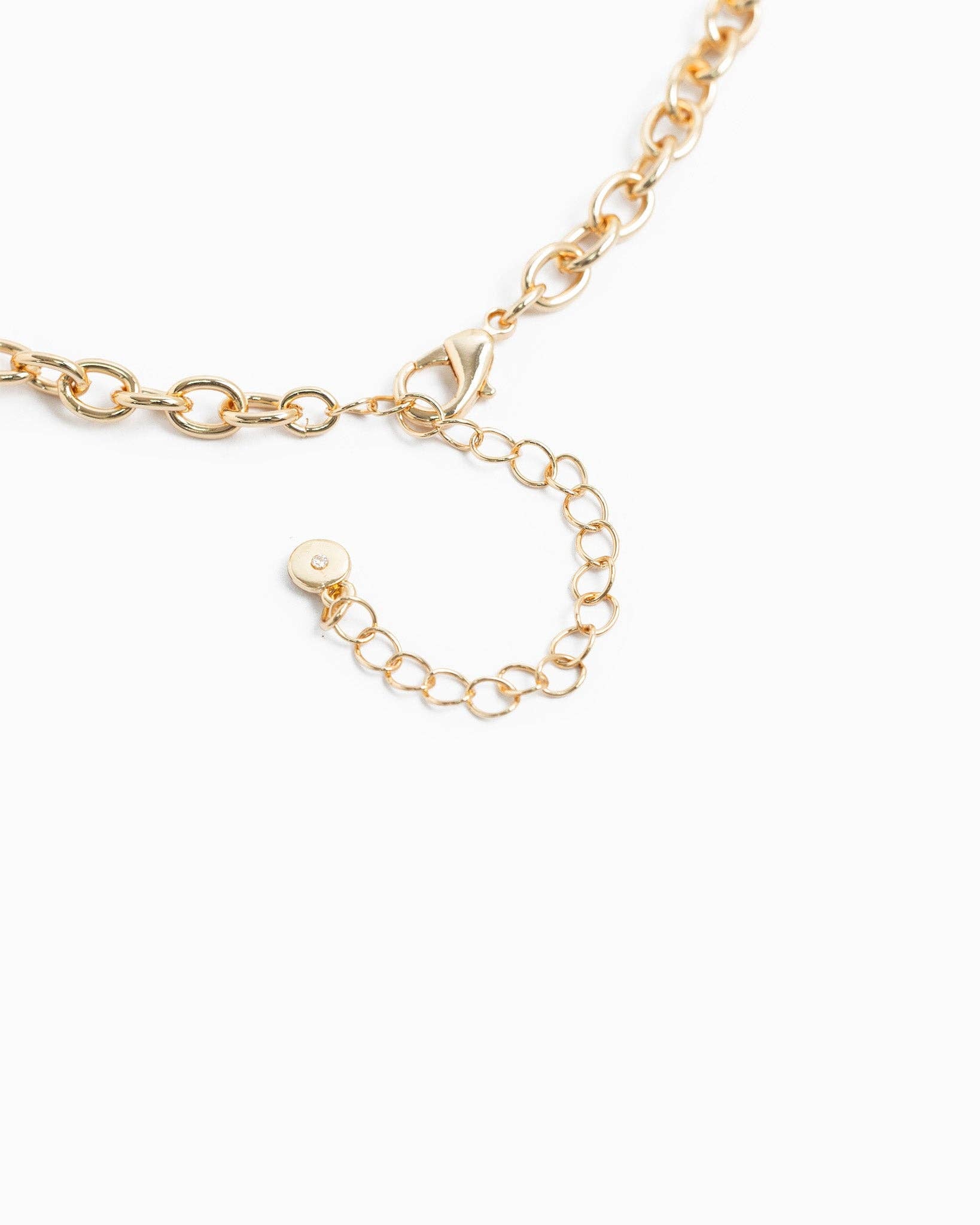 Hammered Heart Pearl Multi Charm Necklace