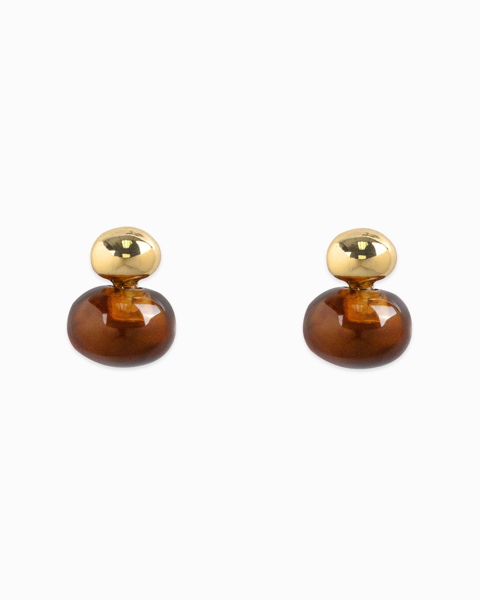 Double Oval Marble Stone Stud Earrings