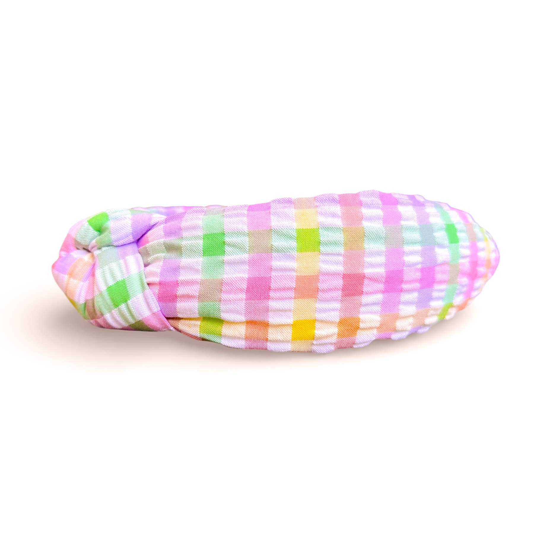 Spring Pastel Seersucker Pastel Gingham Knotted Headband