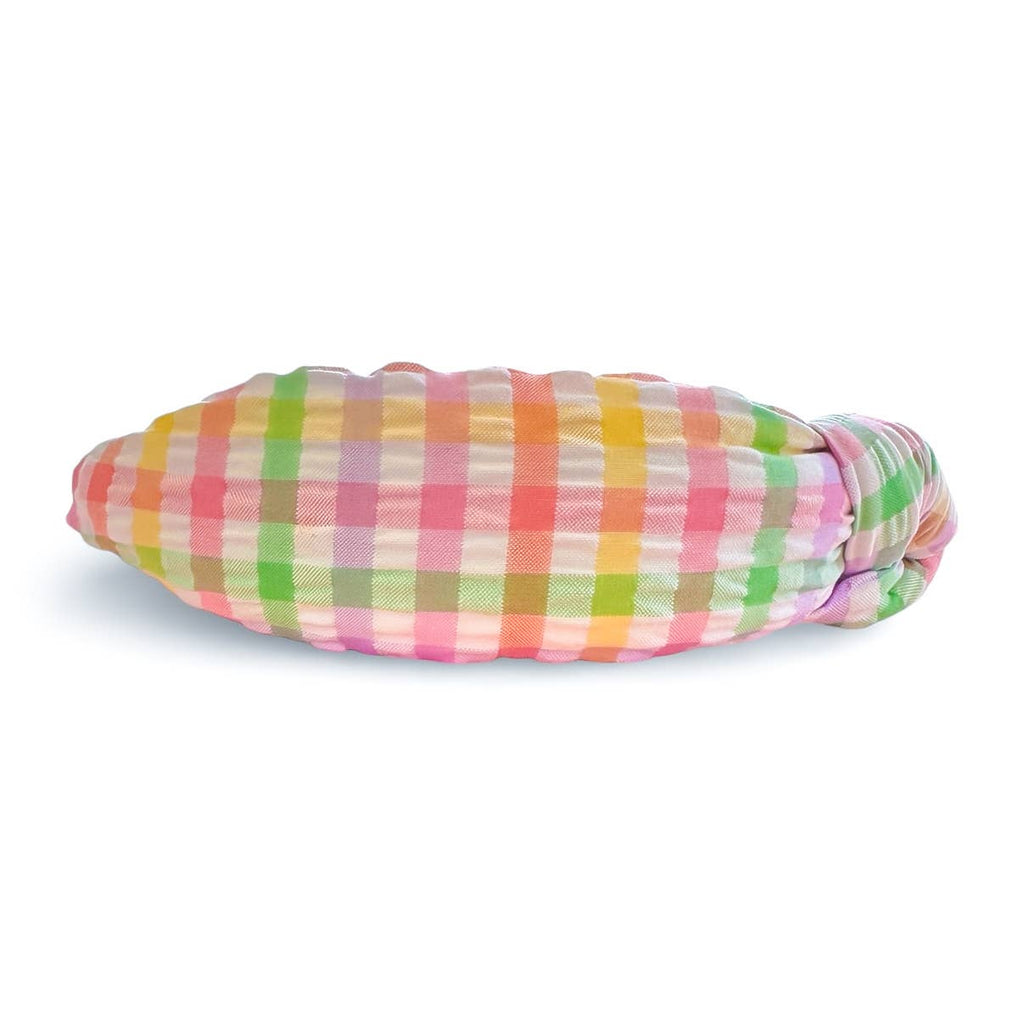 Spring Pastel Seersucker Pastel Gingham Knotted Headband